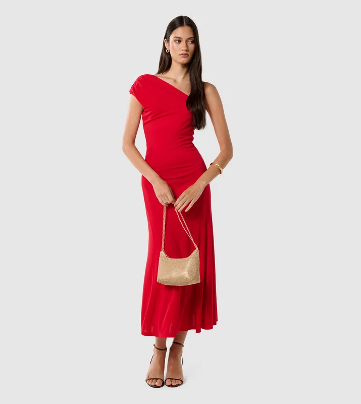 فورايفر نيو LONDON One Shoulder Midi Dress